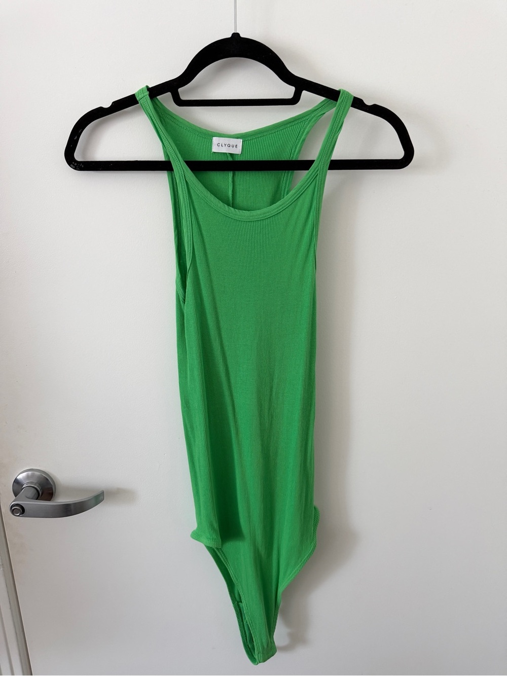 CLYQUE the Label Kelly Green strappy ribbed Bodysuit